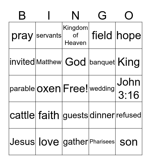 The Wedding Banquet Bingo Card