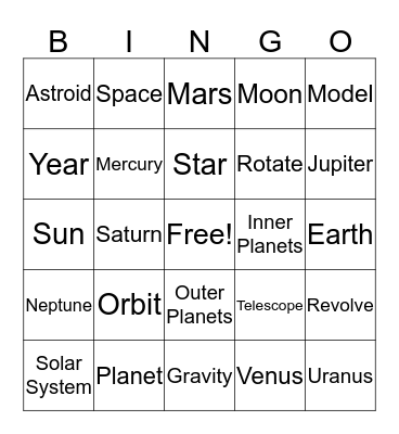 Patterns in the Sky Bingo Card