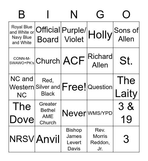 Lay Bingo Card