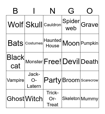 HALLOWEEN Bingo Card
