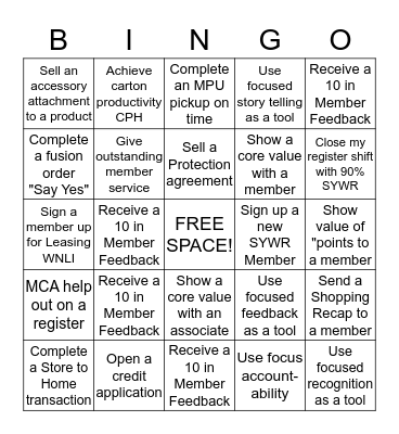 Sears C2 Culture Bingo Game Bingo Card