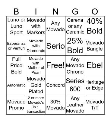 it's bingo baby! Bingo Card