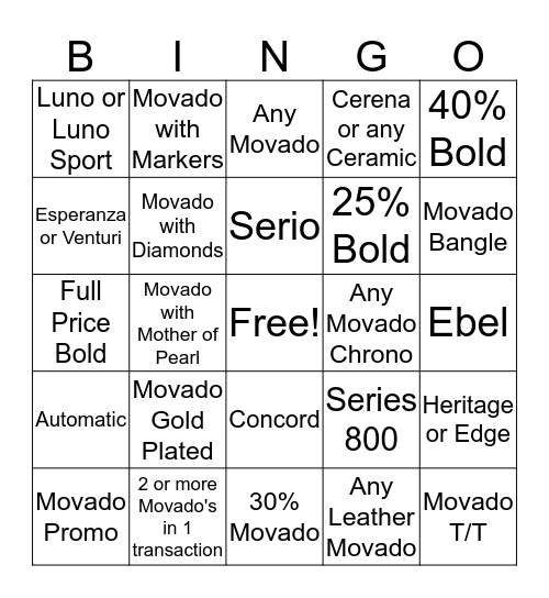 it's bingo baby! Bingo Card