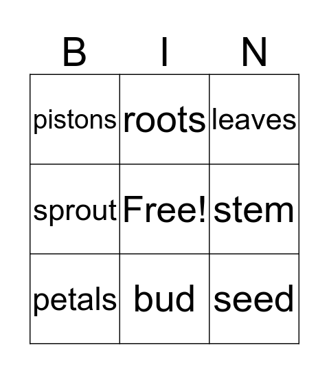 Plants Bingo Card