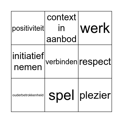 Kinderboom Bingo Card