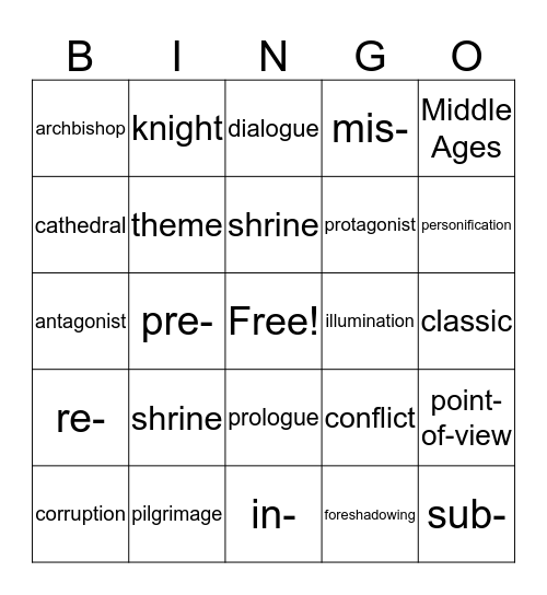 Reader's Workshop - Canter Bingo Card
