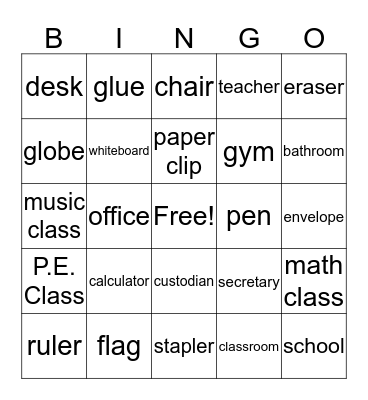 The Classroom! Bingo Card