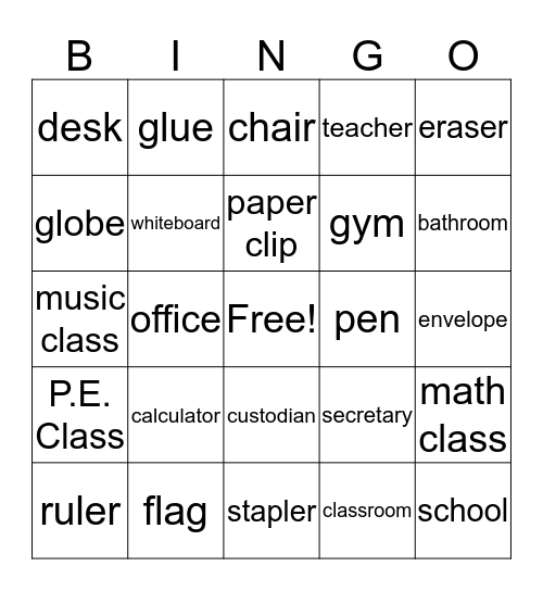 The Classroom! Bingo Card