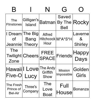 THEME SONGS Bingo Card