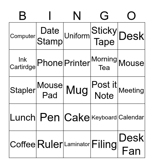 Office Bingo Card