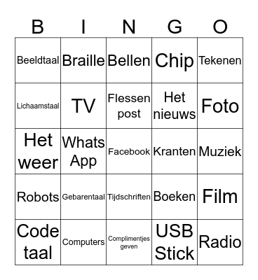 Communicatie Bingo Card