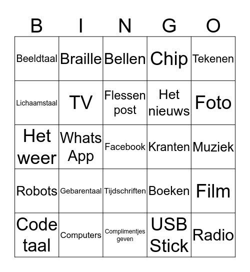 Communicatie Bingo Card