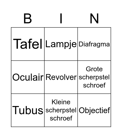 Microscoop Bingo Card