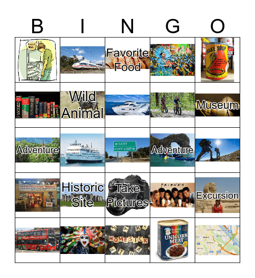 Semester Abroad Bingo Card