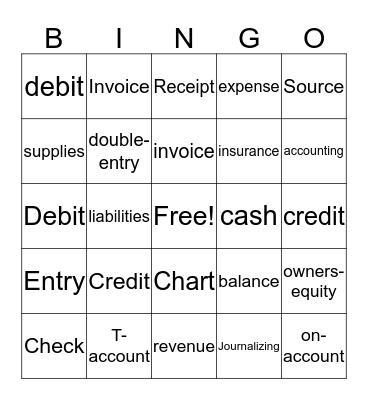 Chapter 4  Accounting Bingo Card