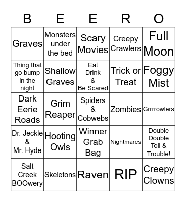 BEER-O Bingo Card