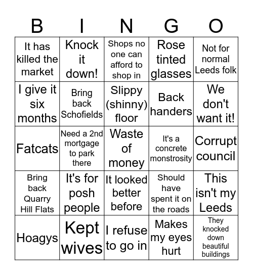 Eastgate! Bingo Card