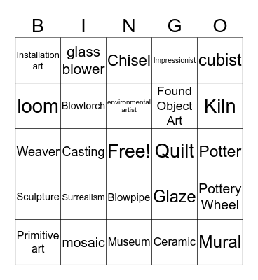 Art Around Us Bingo Card