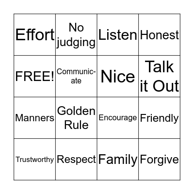 Pod 1 Social Contract Bingo Card