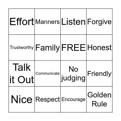 Pod 1 Social Contract Bingo Card
