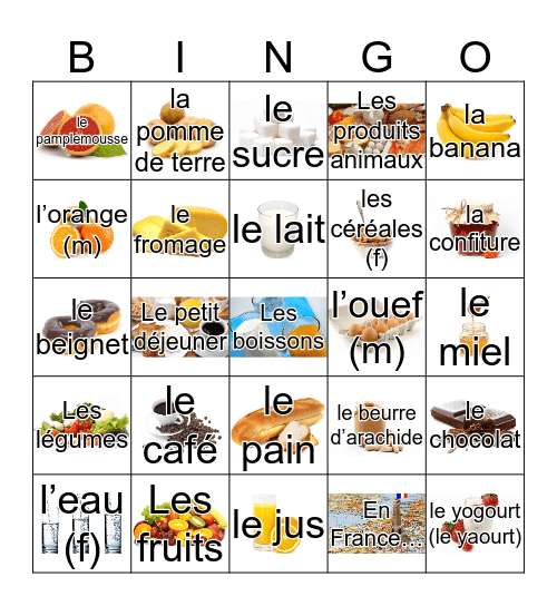 Le petit déjeuner Bingo Card