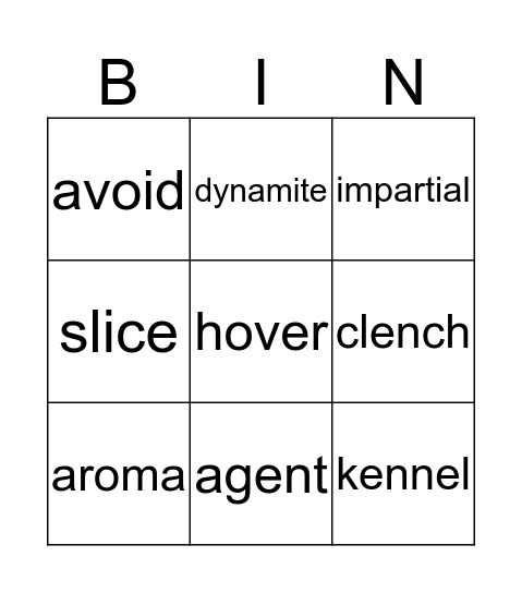 Bingo 5.3 Bingo Card