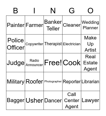 Job BINGO Card