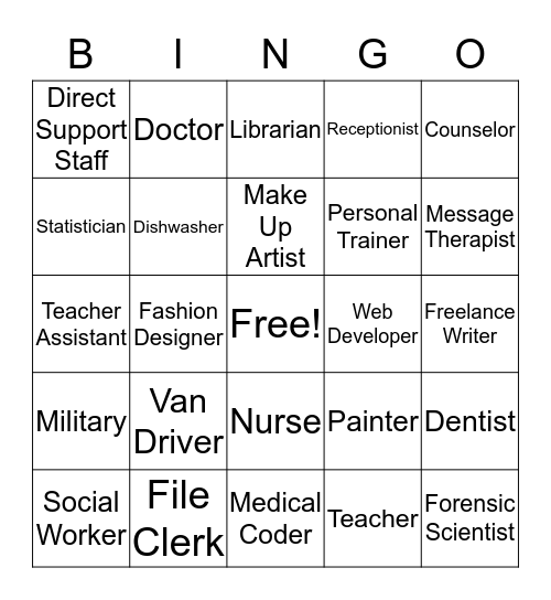 Job BINGO Card