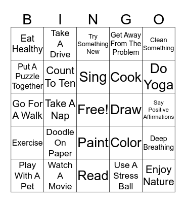 COPING SKILLS Bingo Card