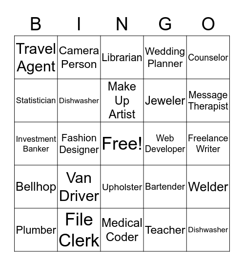 Job BINGO Card