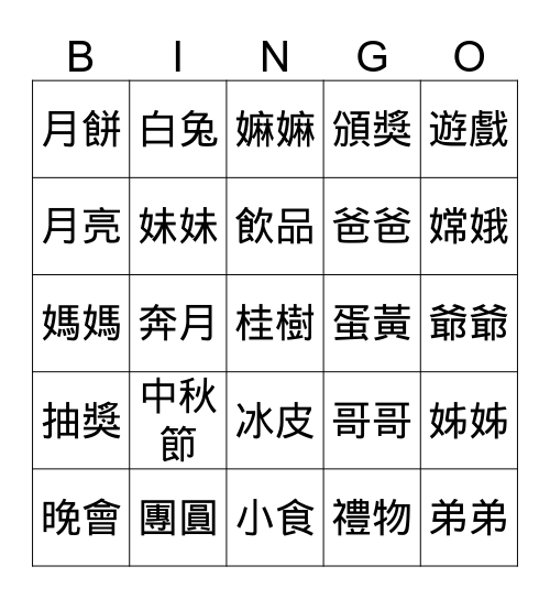 testing Bingo Card