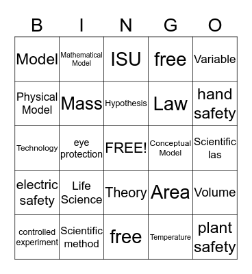 Chapter 1  Bingo Card