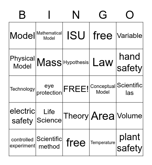 Chapter 1  Bingo Card