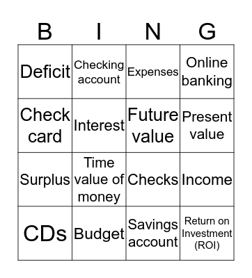 Finance is Fun! Bingo Card