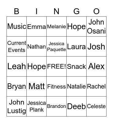 Daylife Bingo! Bingo Card