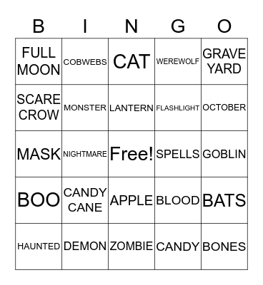 HALLOWEEN Bingo Card