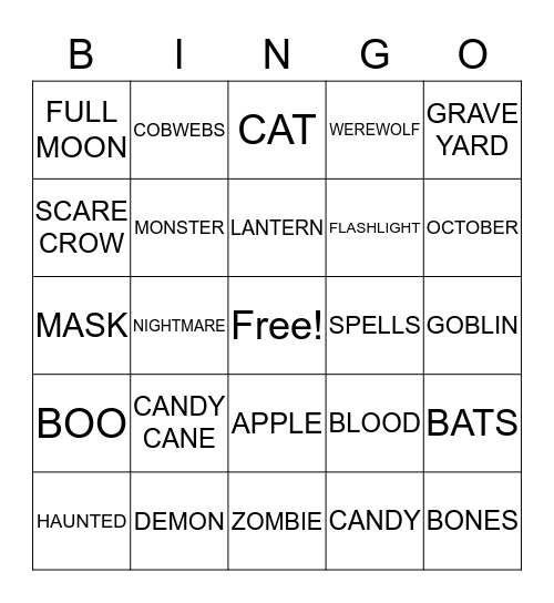 HALLOWEEN Bingo Card