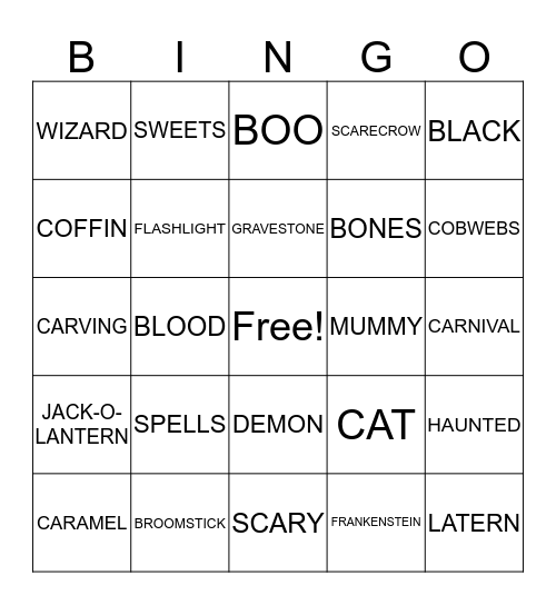 HALLOWEEN Bingo Card