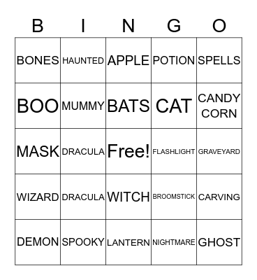 HALLOWEEN Bingo Card