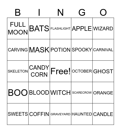 HALLOWEEN Bingo Card