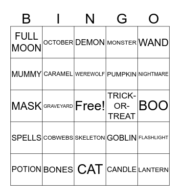 HALLOWEEN Bingo Card