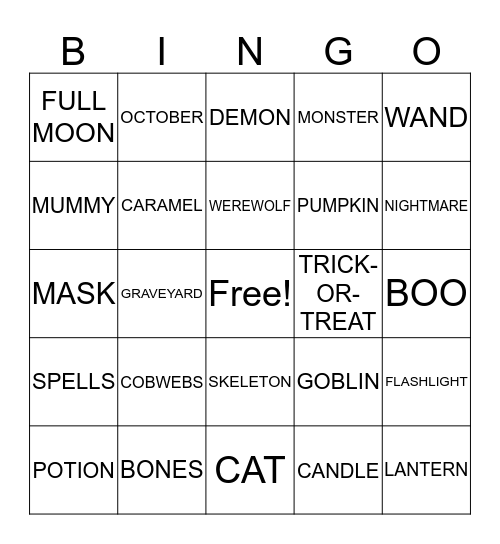 HALLOWEEN Bingo Card