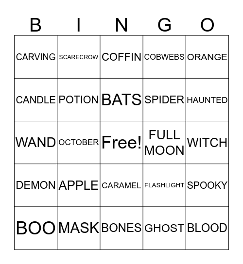 HALLOWEEN Bingo Card