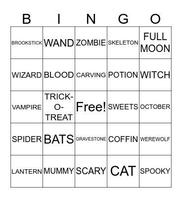 HALLOWEEN Bingo Card