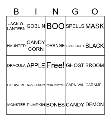 HALLOWEEN Bingo Card