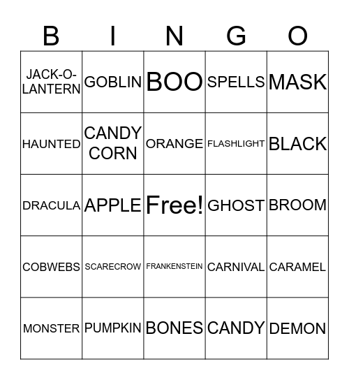 HALLOWEEN Bingo Card