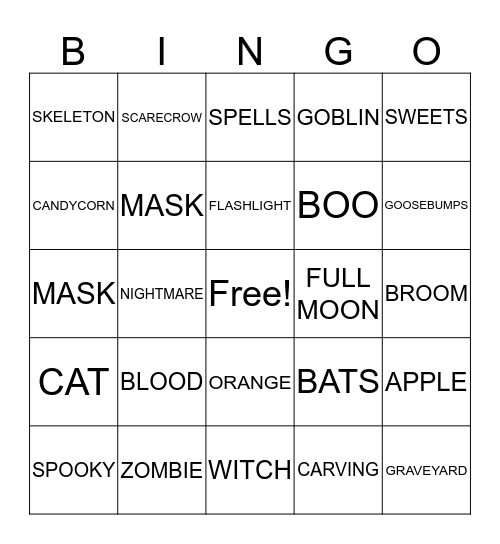 HALLOWEEN Bingo Card