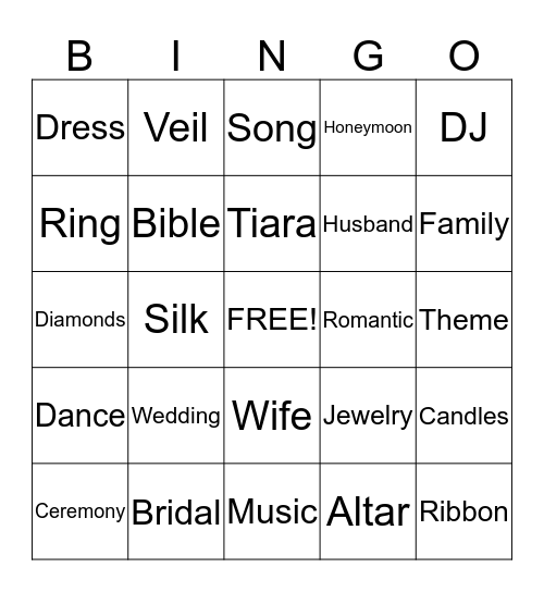 Tiarres & Jermaine Engagement Party BINGO Card