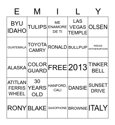BIRTHDAY BINGO Card