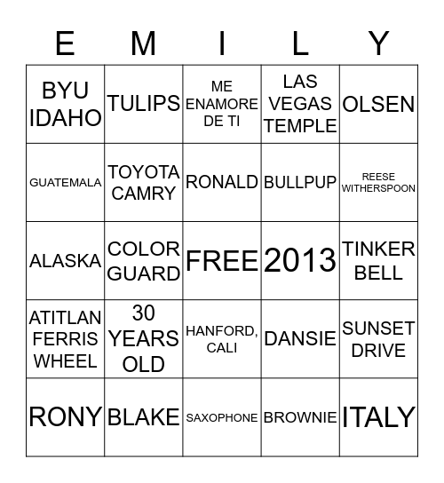 BIRTHDAY BINGO Card